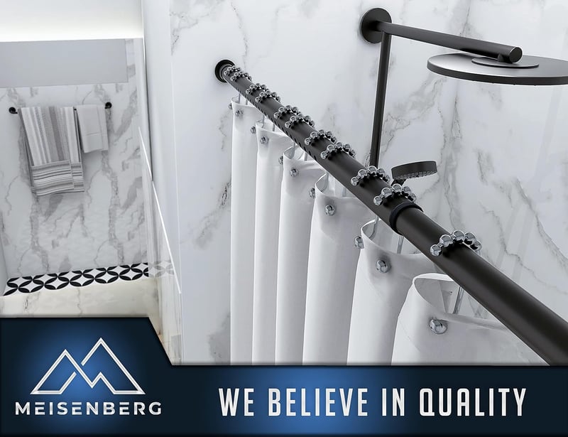 Meisenberg Zuhanyfüggöny Rúd 160-210 cm Szürke Fúrás Nélkül Bővíthető