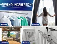 Meisenberg Zuhanyfüggöny Rúd 160-210 cm Szürke Fúrás Nélkül Bővíthető 5
