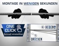 Meisenberg Zuhanyfüggöny Rúd 160-210 cm Szürke Fúrás Nélkül Bővíthető 3