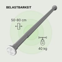 MEISENBERG Teleskopická sprchová tyč bez vŕtania - Sivá, Ø 25 mm - Napínacia tyč na záves do kúpeľne a na okno 6