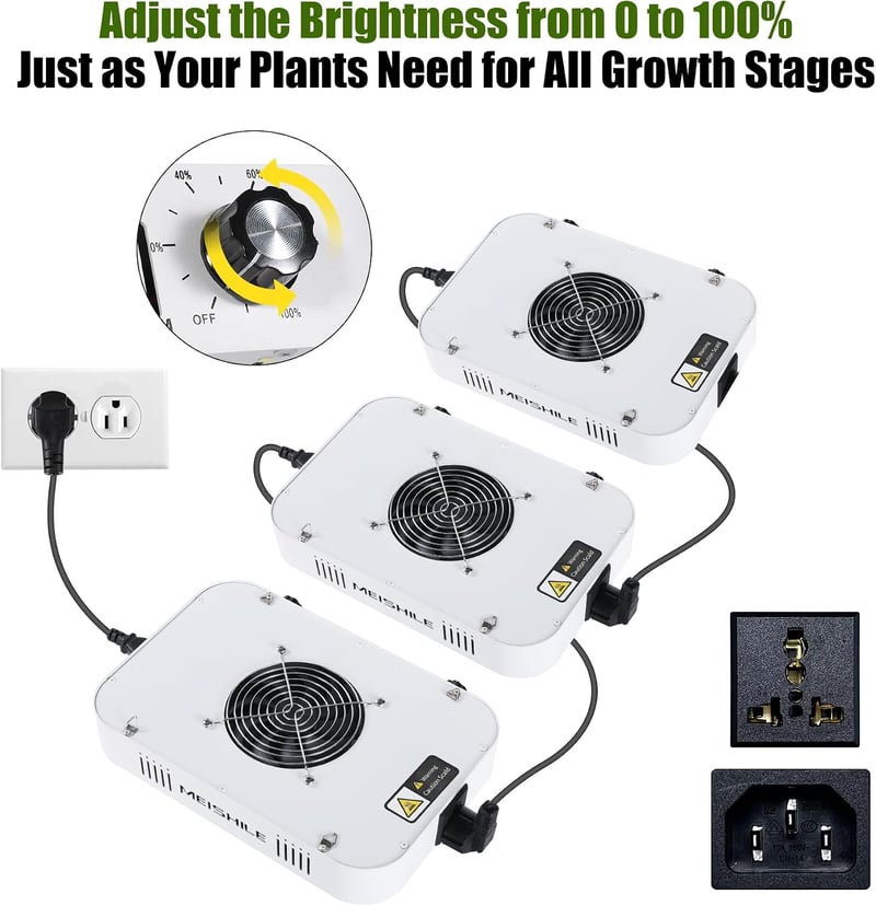 MEISHILE 1200W Dimmable LED Növénylámpa Teljes Spektrum VEG Bloom Quantum Edition