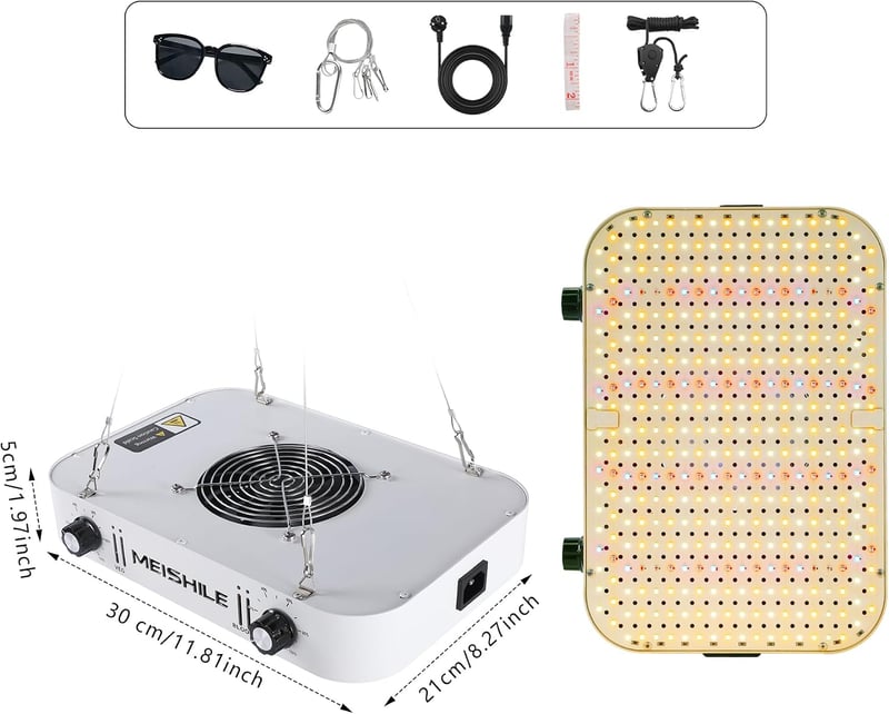 MEISHILE 1200W Dimmable LED Növénylámpa Teljes Spektrum VEG Bloom Quantum Edition