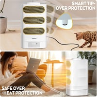 MEISHILE 1350W Elektromos Fűtőventillátor Távirányítóval, 120° Lengő, Csendes Hőlégfúvó Időzítővel 5