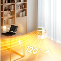 MEISHILE 1350W Elektromos Fűtőventillátor Távirányítóval, 120° Lengő, Csendes Hőlégfúvó Időzítővel 4