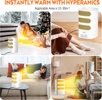 MEISHILE 1350W Elektromos Fűtőventillátor Távirányítóval, 120° Lengő, Csendes Hőlégfúvó Időzítővel 7