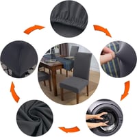 Meision presvlake za stolice, set od 6 komada, boja kave, elastični spandex, skidive i perive, univerzalne presvlake za hotele, bankete, restorane i dom 6
