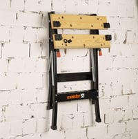 Meister 9079100 Pracovný a upínací stôl, nosnosť 150 kg, veľká pracovná plocha, tlačená stupnica a uhlové značky, skladací, nastaviteľný pracovný stôl s upínacími čeľusťami 5