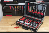 Geantă goală pentru scule Meister din aluminiu - 460 x 320 x 140 mm - 15 buzunare pentru scule - cu benzi elastice - capacitate portantă 15 kg - compartimente personalizabile - negru 7