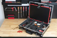 Geantă goală pentru scule Meister din aluminiu - 460 x 320 x 140 mm - 15 buzunare pentru scule - cu benzi elastice - capacitate portantă 15 kg - compartimente personalizabile - negru 6