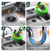 Spirală de curățat țevi MEISTERFAKTUR 10 m - cu adaptor pentru bormașină, spirală pentru desfundat scurgeri, diametru 0,64 cm, instrument ecologic pentru curățarea țevilor 3