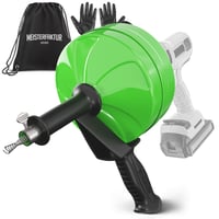 Spirală de curățat țevi MEISTERFAKTUR 10 m - cu adaptor pentru bormașină, spirală pentru desfundat scurgeri, diametru 0,64 cm, instrument ecologic pentru curățarea țevilor 1