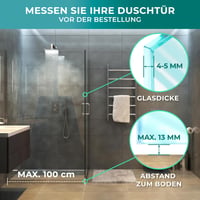 Garnitură de duș Meisterfaktur, 2 buc. - Deflector de apă extins - Garnitură ideală pentru uși de sticlă de 4-5 mm în cabine de duș 7