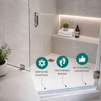 Garnitură de duș Meisterfaktur, 2 buc. - Deflector de apă extins - Garnitură ideală pentru uși de sticlă de 4-5 mm în cabine de duș 2
