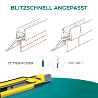 Garnitură de duș Meisterfaktur, 2 buc. - Deflector de apă extins - Garnitură ideală pentru uși de sticlă de 4-5 mm în cabine de duș 6