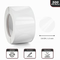 Meitaat Okrúhle priehľadné samolepiace štítky, priemer 38 mm, vodoodolné lepiace nálepky, pečate na obálky, 500 ks 5