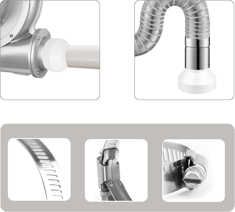 MEIYAXINWIN 150-100mm Légcsatorna Adapter Rozsdamentes Bilincsekkel Szellőzéshez