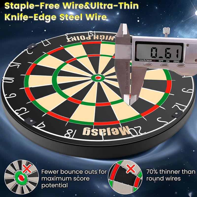 Mejasg Elektronikus Darts tábla LCD kijelzővel német hanggal, 12 nyíllal, 34 játék 355 variáció, fekete dartsautomata 1-8 játékosnak