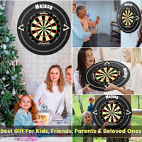 Mejasg Elektronikus Darts tábla LCD kijelzővel német hanggal, 12 nyíllal, 34 játék 355 variáció, fekete dartsautomata 1-8 játékosnak 8