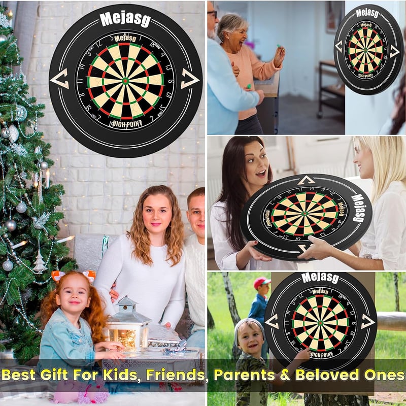 Mejasg Elektronikus Darts tábla LCD kijelzővel német hanggal, 12 nyíllal, 34 játék 355 variáció, fekete dartsautomata 1-8 játékosnak