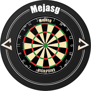Mejasg Elektronikus Darts tábla LCD kijelzővel német hanggal, 12 nyíllal, 34 játék 355 variáció, fekete dartsautomata 1-8 játékosnak