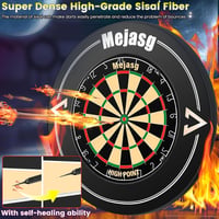 Mejasg Elektronikus Darts tábla LCD kijelzővel német hanggal, 12 nyíllal, 34 játék 355 variáció, fekete dartsautomata 1-8 játékosnak 3