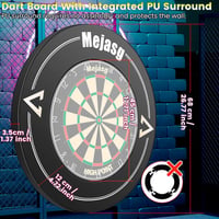 Mejasg Elektronikus Darts tábla LCD kijelzővel német hanggal, 12 nyíllal, 34 játék 355 variáció, fekete dartsautomata 1-8 játékosnak 4
