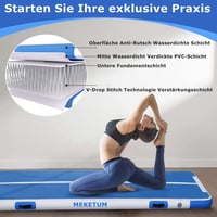 MEKETUM Légtornaszőnyeg 3m- 10 cm vastag Tornagymnasztikai Matrac Otthoni Edzéshez 2