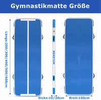 MEKETUM Légtornaszőnyeg 3m- 10 cm vastag Tornagymnasztikai Matrac Otthoni Edzéshez 4