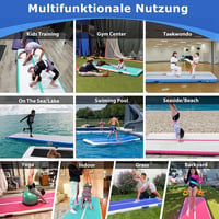 MEKETUM Légtornaszőnyeg 3m- 10 cm vastag Tornagymnasztikai Matrac Otthoni Edzéshez 6