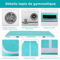 MEKETUM Air Gym Track Mat 2-5m Tornaszőnyeg Jóga Fitness Otthoni Edzéshez 2