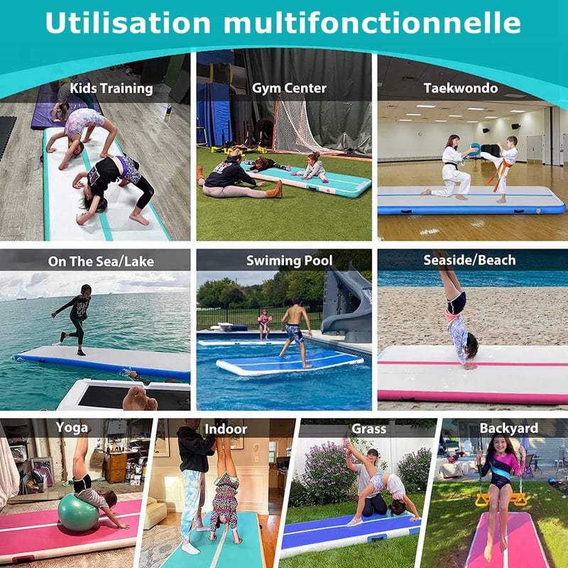 MEKETUM Air Gym Track Mat 2-5m Tornaszőnyeg Jóga Fitness Otthoni Edzéshez