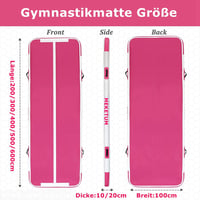 MEKETUM Felfújható Tornaszőnyeg 400*100*15cm Jóga Fitness Otthoni Edzéshez 4