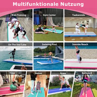MEKETUM Felfújható Tornaszőnyeg 400*100*15cm Jóga Fitness Otthoni Edzéshez 6