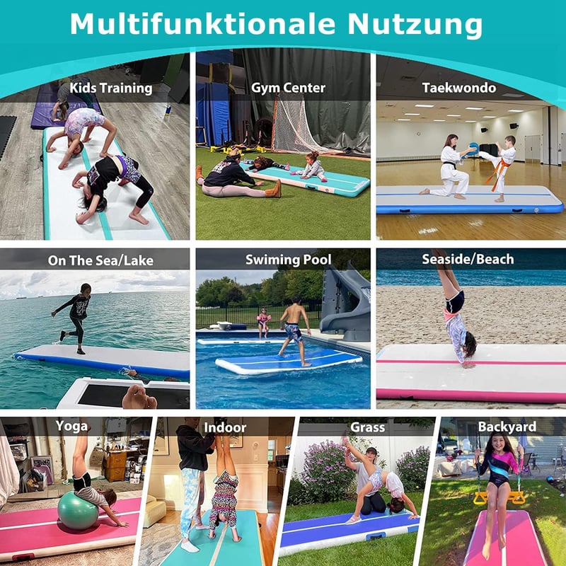 MEKETUM Tornaszőnyeg Légugrálópad 2-5m Fitness Jóga Otthoni Edzés
