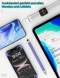MEKO 3az1-ben mágneses stylus toll szürke/lila iPhone iPad Samsung Huawei 4