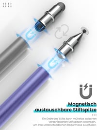 MEKO 3az1-ben mágneses stylus toll szürke/lila iPhone iPad Samsung Huawei 2