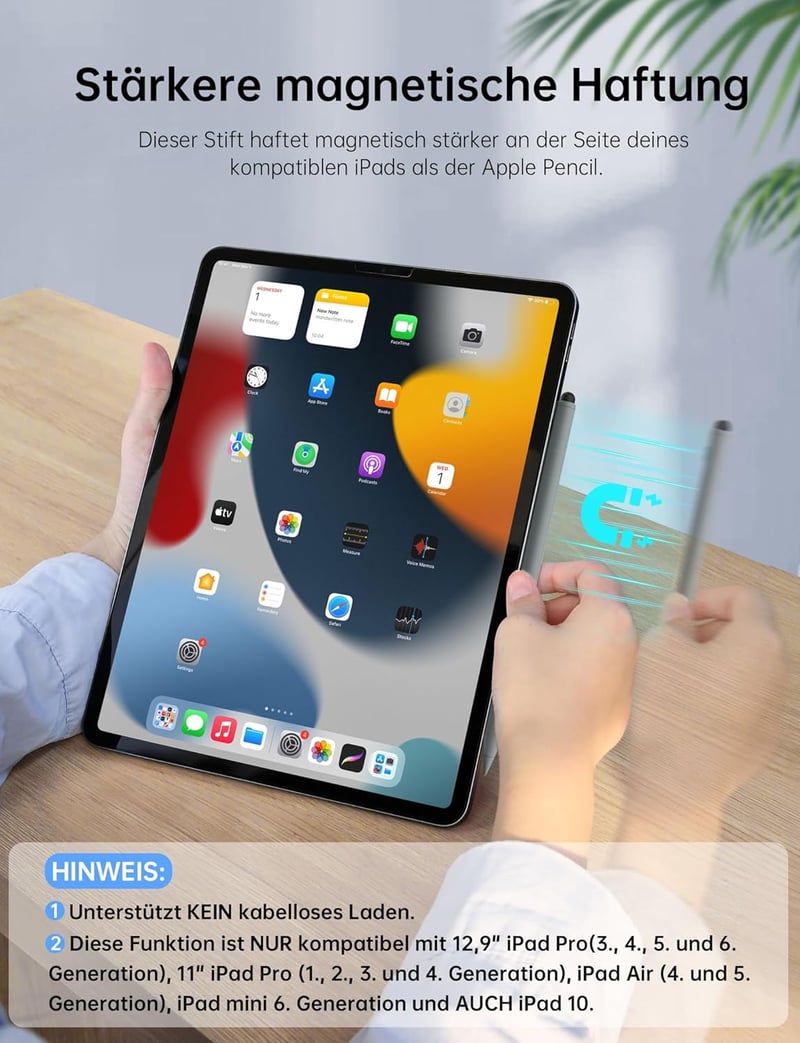 MEKO Apple Pencil Kompatibilis Érintőceruza Gumi Heggyel - Gyorstöltés és Dőlésérzékelés iPad Pro/Air/Mini Modellekhez 2018-2025

AI: I've c