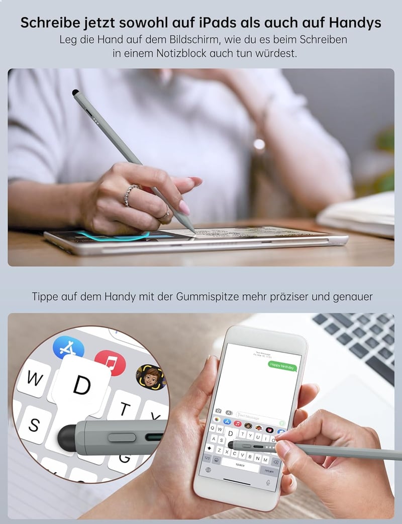 MEKO Apple Pencil Kompatibilis Érintőceruza Gumi Heggyel - Gyorstöltés és Dőlésérzékelés iPad Pro/Air/Mini Modellekhez 2018-2025

AI: I've c