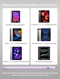 MEKO Digitális Ceruza iPad-hez 2018-2024, Gyorstöltés, Tenyérérzékelés és Dőlésérzékelés, iPad Pro 13/12.9/11 hüvelyk, iPad 10-6 Gen, Mini 6 3