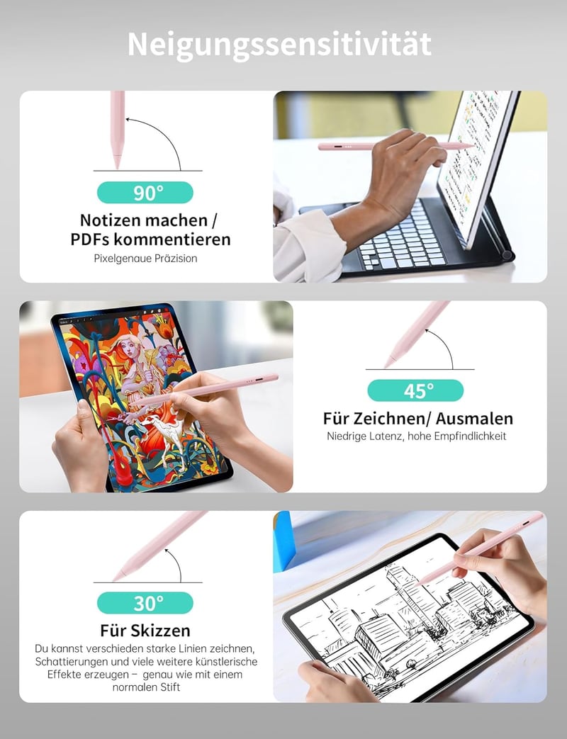 MEKO iPad Toll Gyorstöltéssel - Tenyérérzékelés és Dőlésérzékenység - Kompatibilis iPad Pro 11/12.9, iPad 6-10, Mini 5-6, Air 3-5 Generációk