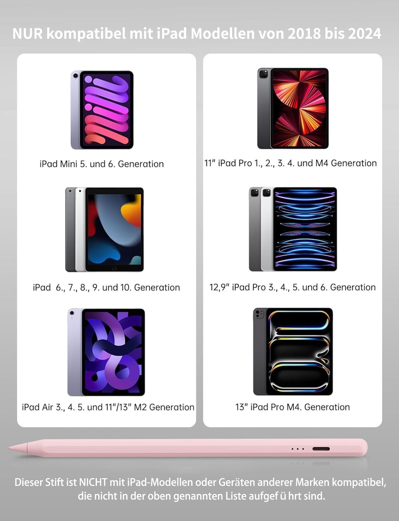 MEKO iPad Toll Gyorstöltéssel - Tenyérérzékelés és Dőlésérzékenység - Kompatibilis iPad Pro 11/12.9, iPad 6-10, Mini 5-6, Air 3-5 Generációk