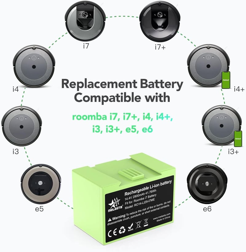 melasta ABL-D1 14.4V 2900mAh Li-ion akkumulátor iRobot Roomba i7/i8/e5/e6 porszívóhoz