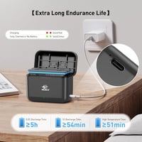 melasta Insta360 X4 csereakkumulátor és töltő szett - 3,85V 2500mAh (2 akku + 1 töltő) 5