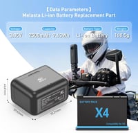 melasta Insta360 X4 csereakkumulátor és töltő szett - 3,85V 2500mAh (2 akku + 1 töltő) 4