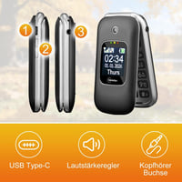 Melefon 4G Flip Mobiltelefon Időseknek Nagy Gombokkal és SOS Gombbal 2