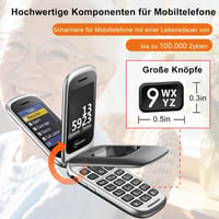Melefon 4G Flip Mobiltelefon Időseknek Nagy Gombokkal és SOS Gombbal 7