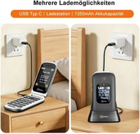 Melefon 4G Flip Mobiltelefon Időseknek Nagy Gombokkal és SOS Gombbal 8