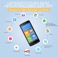 Melefon 4G Időseknek Mobiltelefon 5.5" Nagy Ikonok Android GPS Bluetooth WiFi Fekete 3