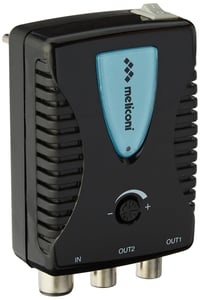 Digitálny zosilňovač TV signálu Meliconi AMP200, 2 výstupy, priame napájanie 230V, LTE filter, 20 dB, čierny 1
