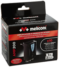 Digitálny zosilňovač TV signálu Meliconi AMP200, 2 výstupy, priame napájanie 230V, LTE filter, 20 dB, čierny 5